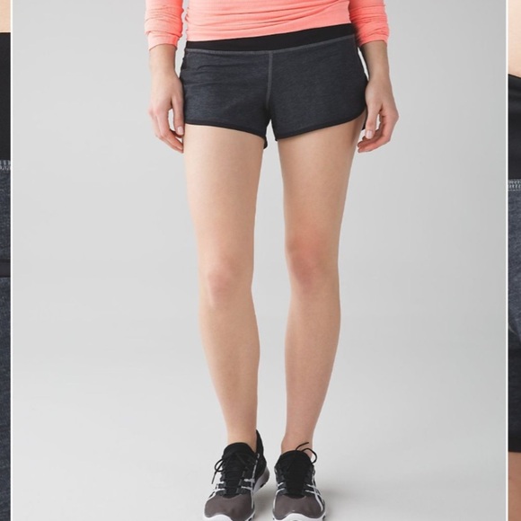 Lululemon-Speed Shorts size 4 - black, grey, orange - Picture 1 of 9